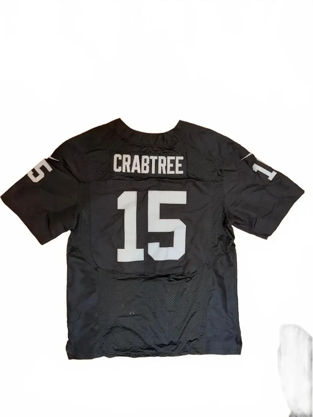 Nike Raiders Michael Crabtree 15 NFL Jersey Black On Field Size 48
